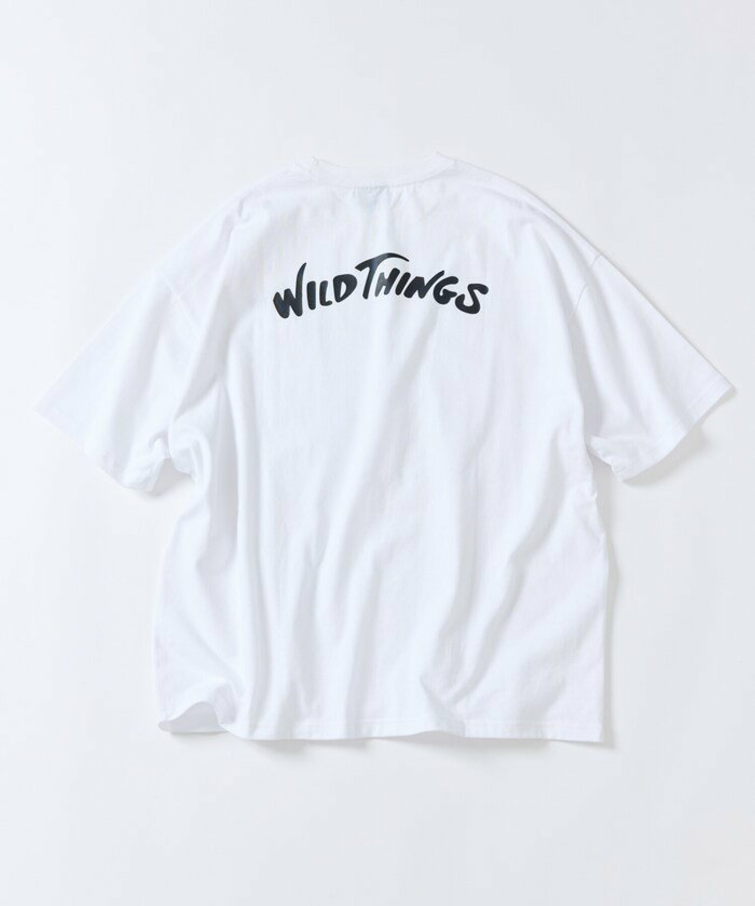 WILD THINGS×FREAK'S STORE / 別注 バックアーチロゴ ワンポイント刺繍 クルーネックポケットTシャツ 【限定展開】
